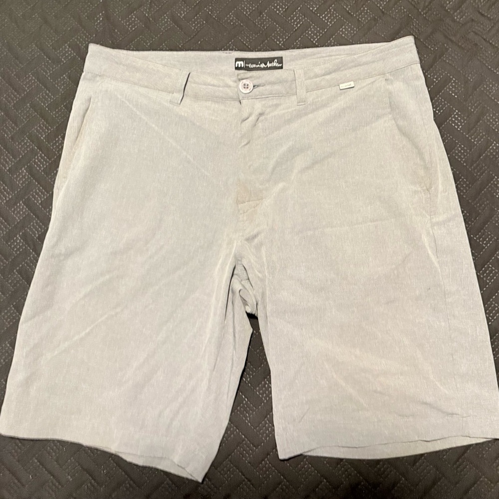 Travis Mathew Light Gray Flat Front Shorts
